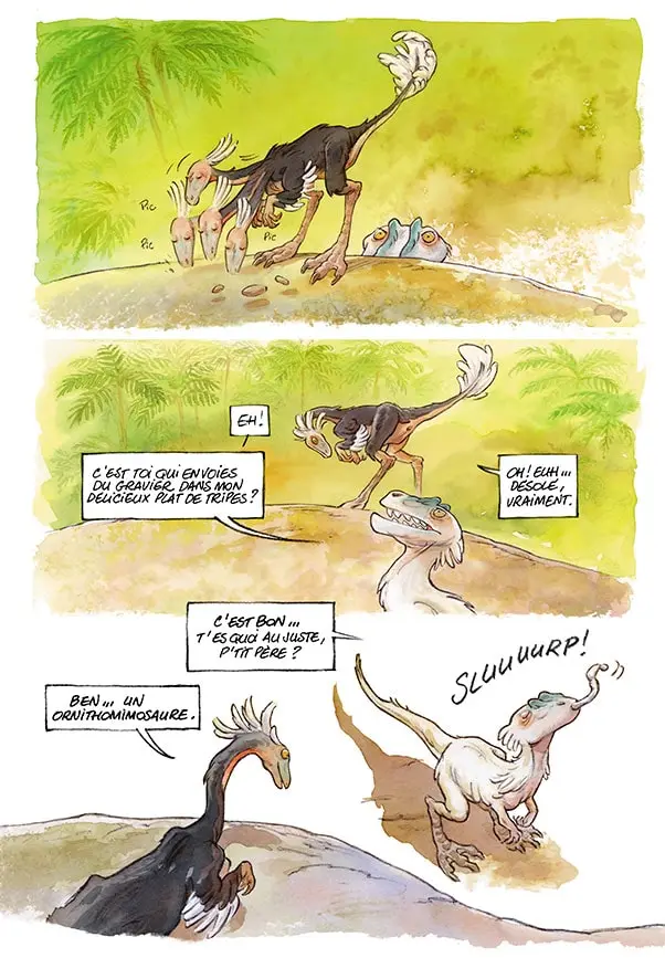 Bande-dessinée - Mimo 1 - dinosaures - inspirée du site de fouilles paléontologiques d'Angeac-Charente