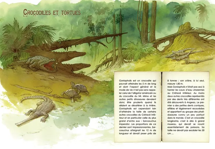 Bande-dessinée - Mimo 1 - dinosaures - inspirée du site de fouilles paléontologiques d'Angeac-Charente