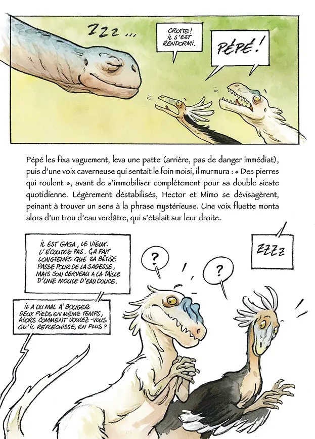 Bande-dessinée - Mimo 1 - dinosaures - inspirée du site de fouilles paléontologiques d'Angeac-Charente