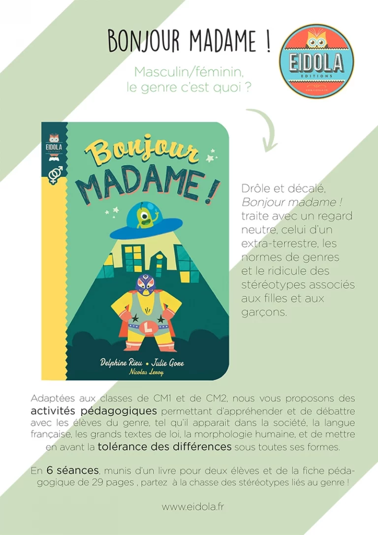 bonjour madame fiches pédagogiques eidola éditions