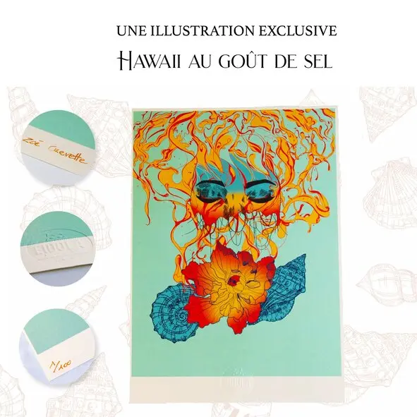 Contes illustrés et musicaux - Hawaï au goût de sel - poésie - femme requin déesse et pêche