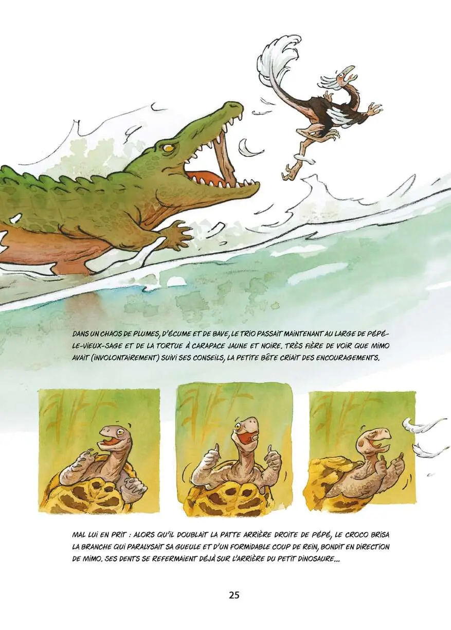 Bande-dessinée - Mimo - dinosaures - inspirée du site de fouilles paléontologiques d'Angeac-Charente