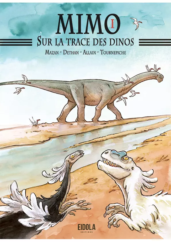Bande dessinée - Mimo 1 - dinosaures à l'aventure - inspirée du site de fouilles paléontologiques d'Angeac-Charente